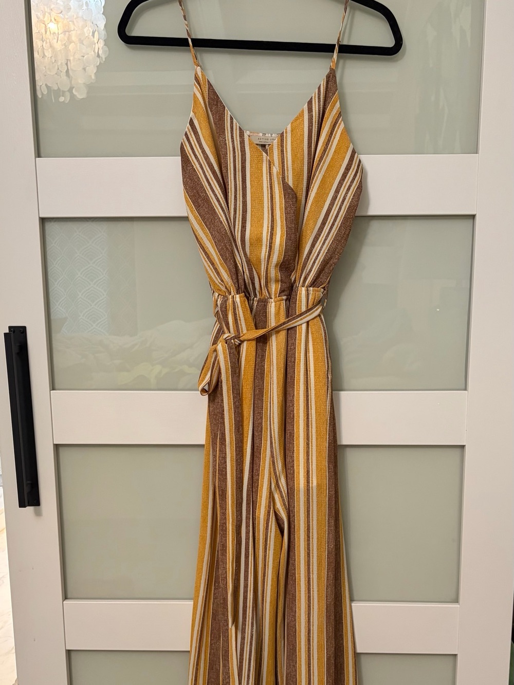 Brown striped jumpsuit
